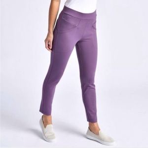 Betabrand Journey Ponte Skinny Fit Pants Lilac purple M